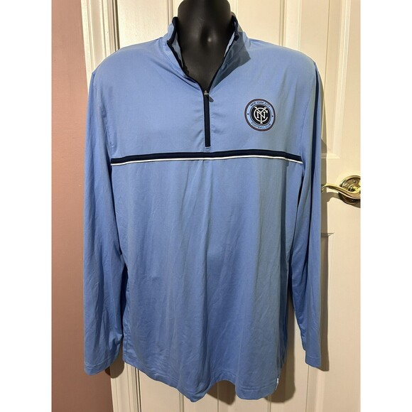 Fanatics New York City Football Club 1/4 Zip Pullover Mens Large Blue - Picture 1 of 8